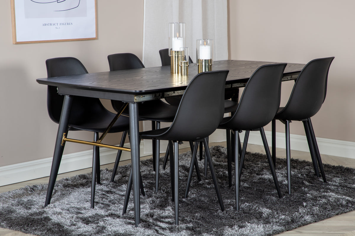 Venture Design Gold Rektangulära Matbord 180 x 85 Svart