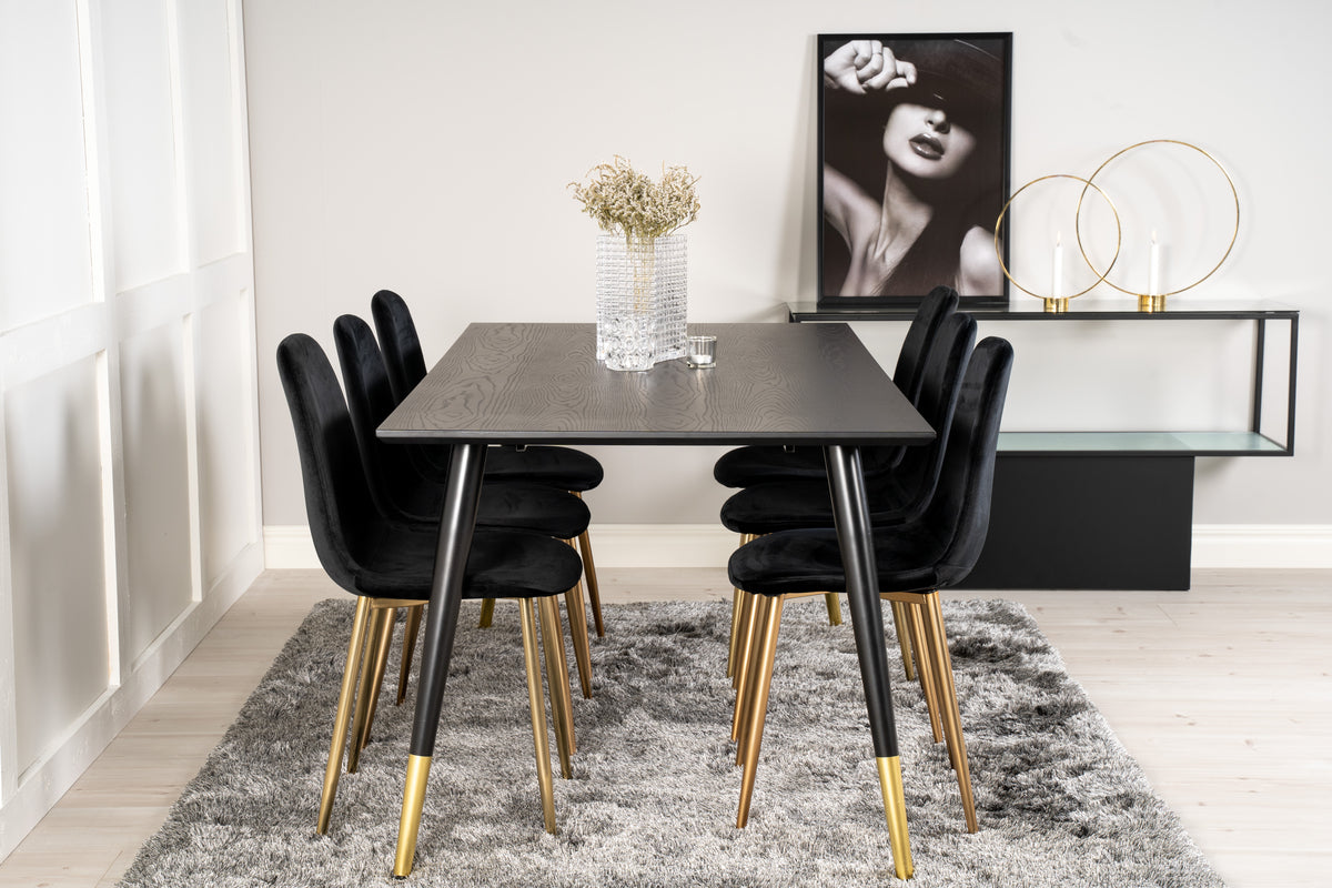 Venture Design Dipp Rektangulära Matbord 180 x 90 Svart