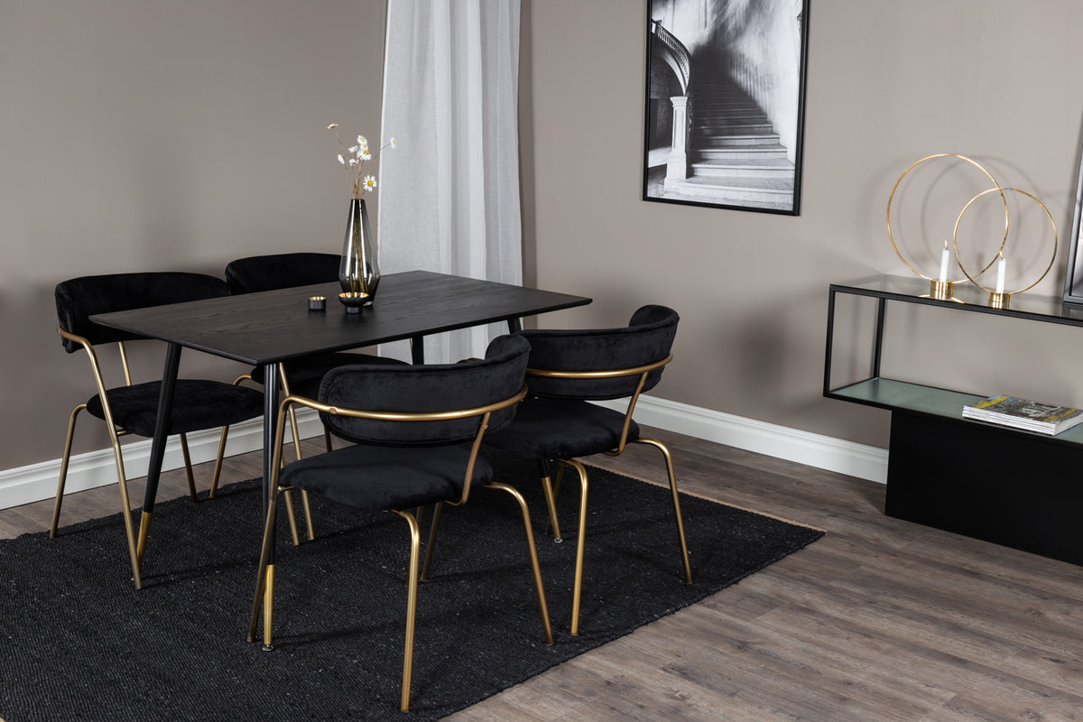 Venture Design Dipp Rektangulära Matbord 120 x 85 Svart