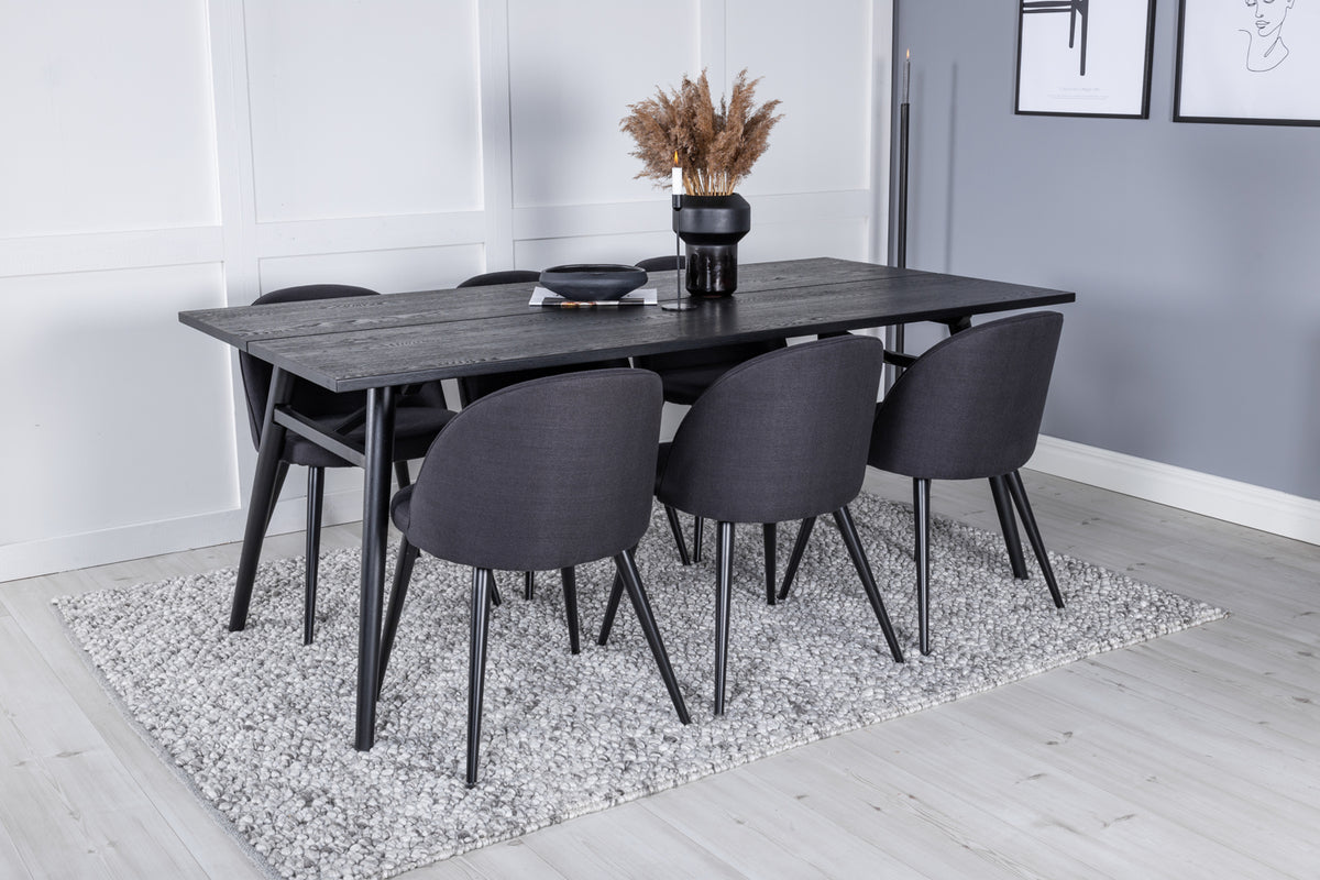 Venture Design Velvet Matstolar 2-pack Svart