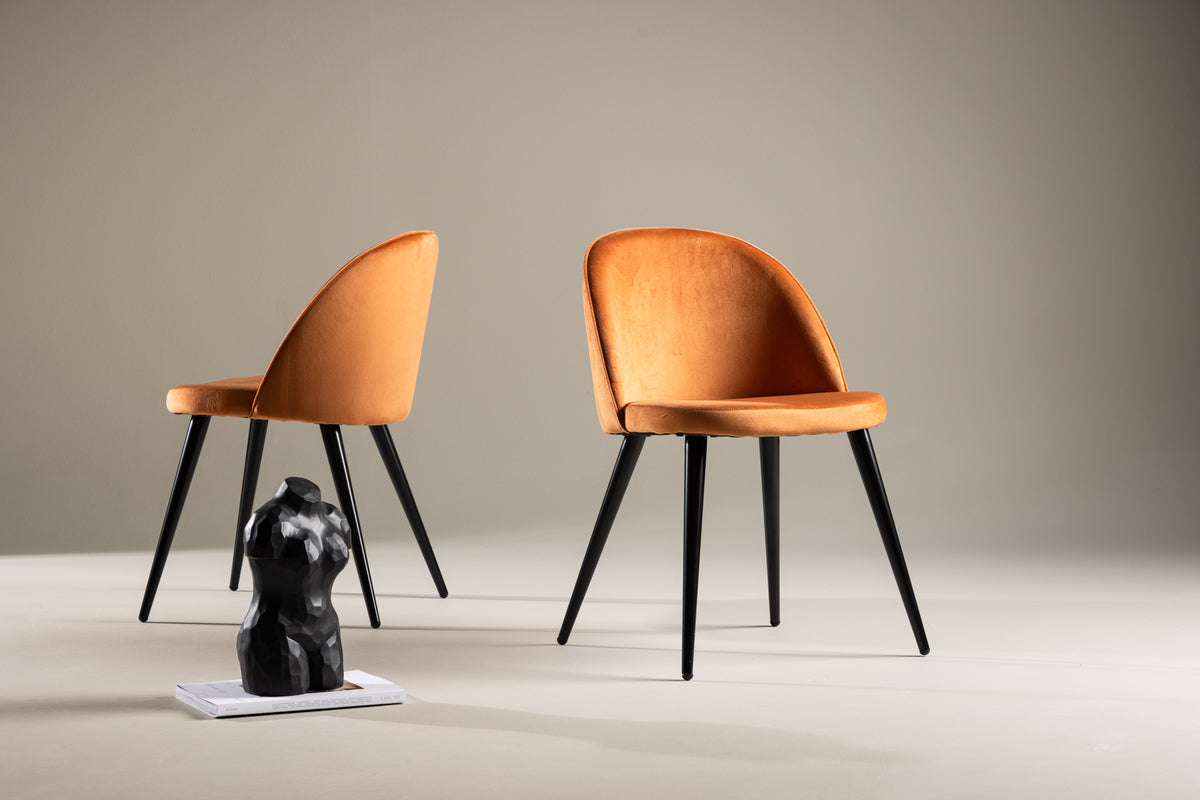 Venture Design Velvet Matstolar 2-pack Rostig orange