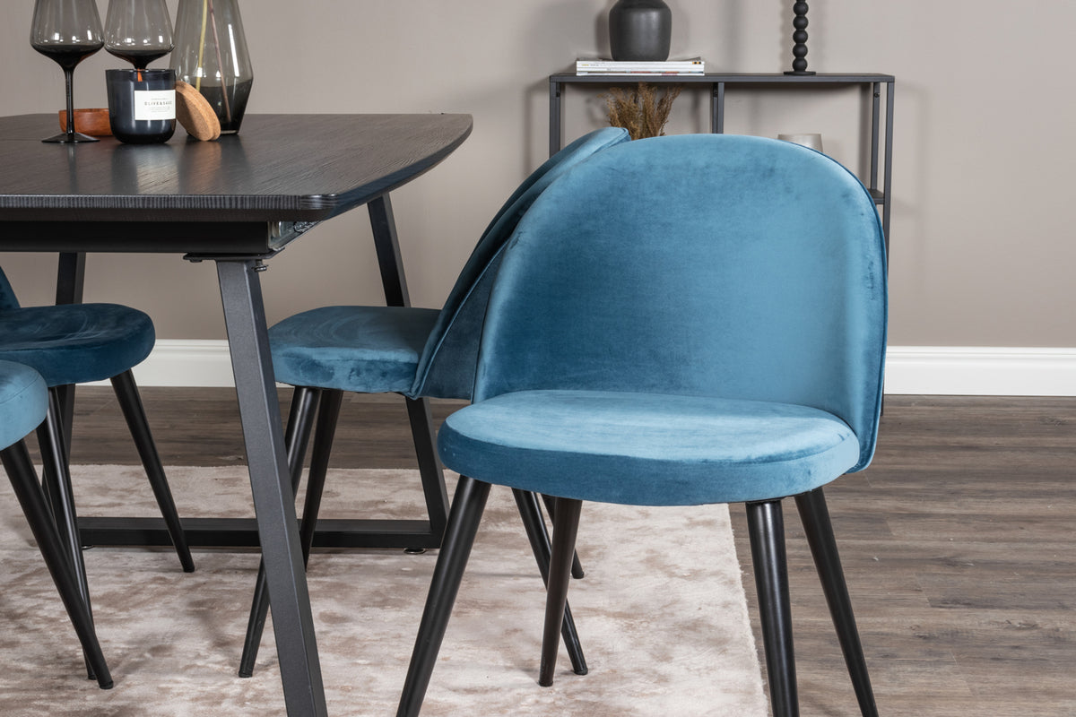 Venture Design Velvet Matstolar 2-pack Blå