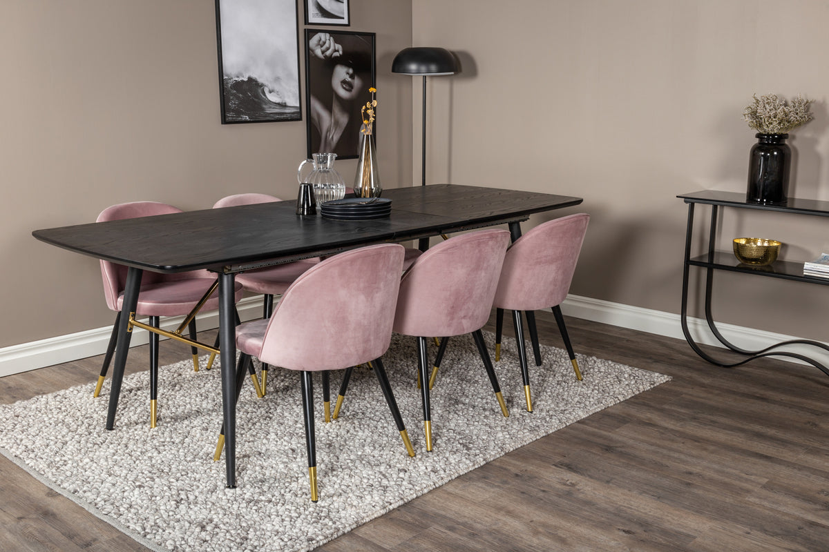 Venture Design Velvet Matstolar 2-pack Gammelrosa
