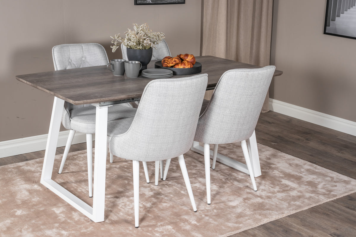 Venture Design Velvet Deluxe Matstolar 2-pack Ljusgrå