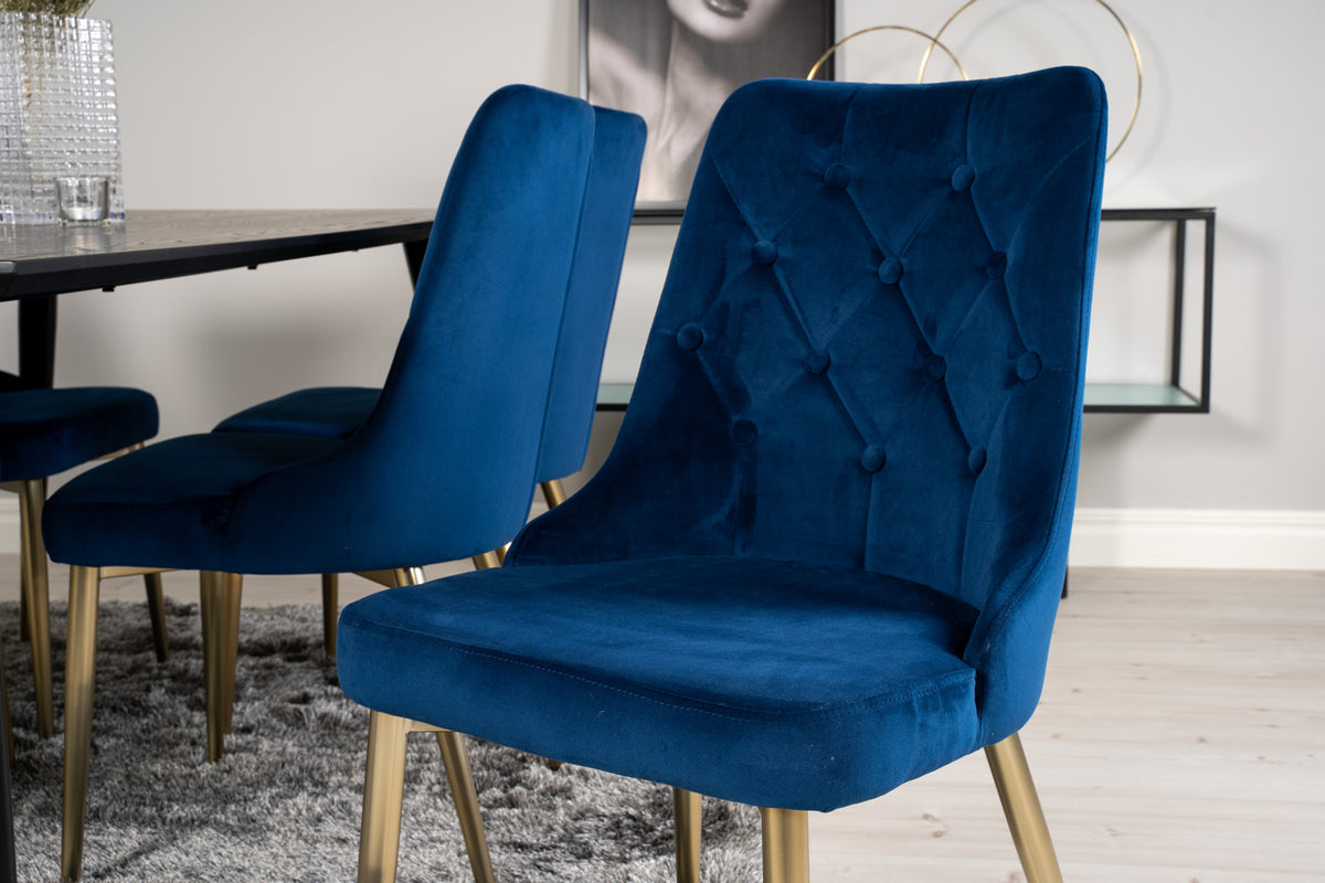 Venture Design Velvet Deluxe Matstolar 2-pack Blå