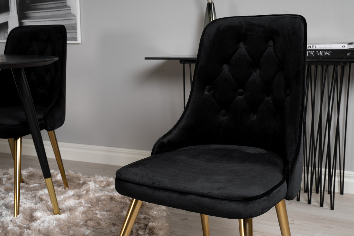 Venture Design Velvet Deluxe Matstolar 2-pack Svart