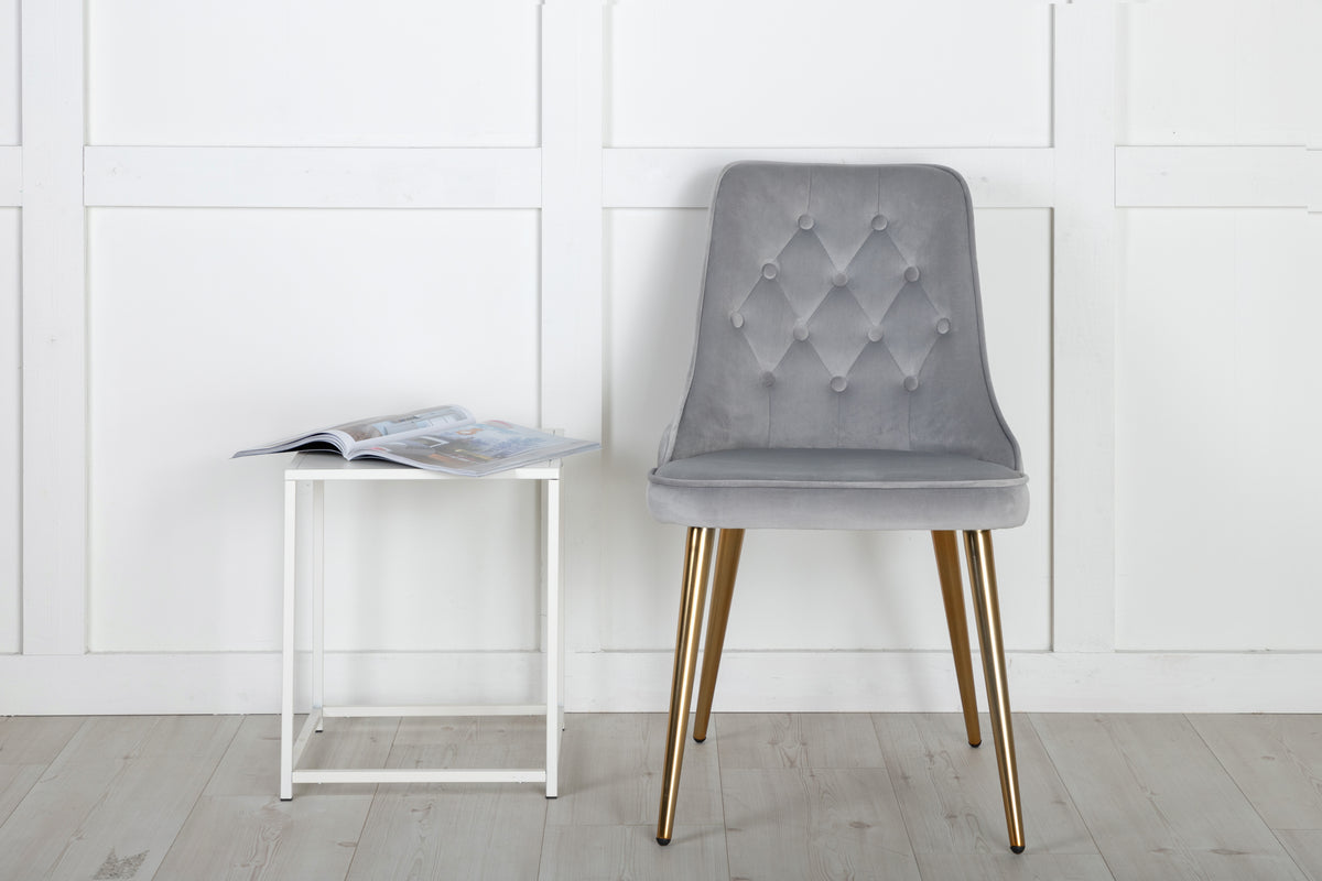 Venture Design Velvet Deluxe Matstolar 2-pack Grå