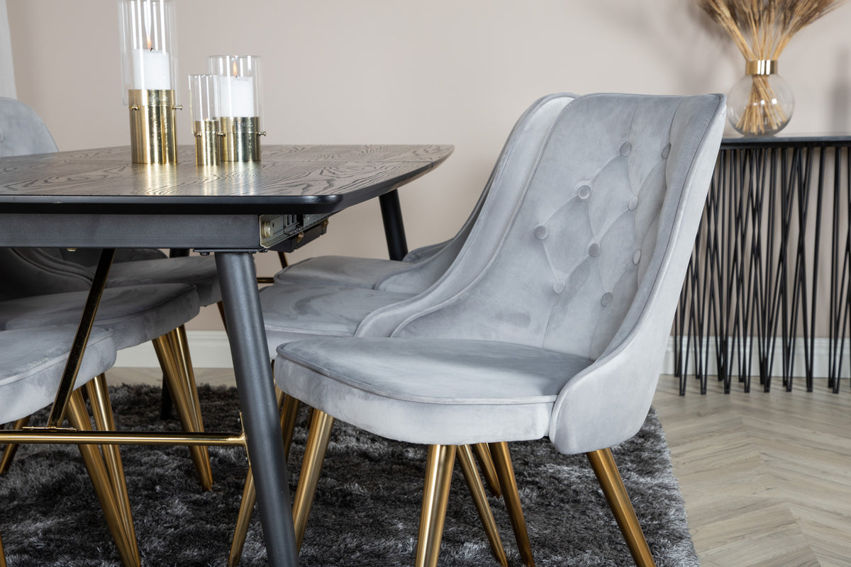 Venture Design Velvet Deluxe Matstolar 2-pack Grå