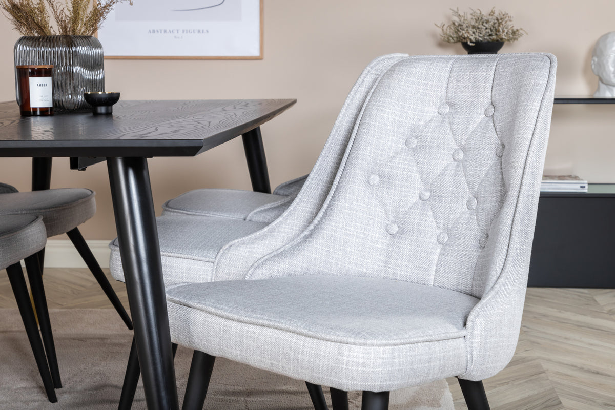 Venture Design Velvet Deluxe Matstolar 2-pack Grå