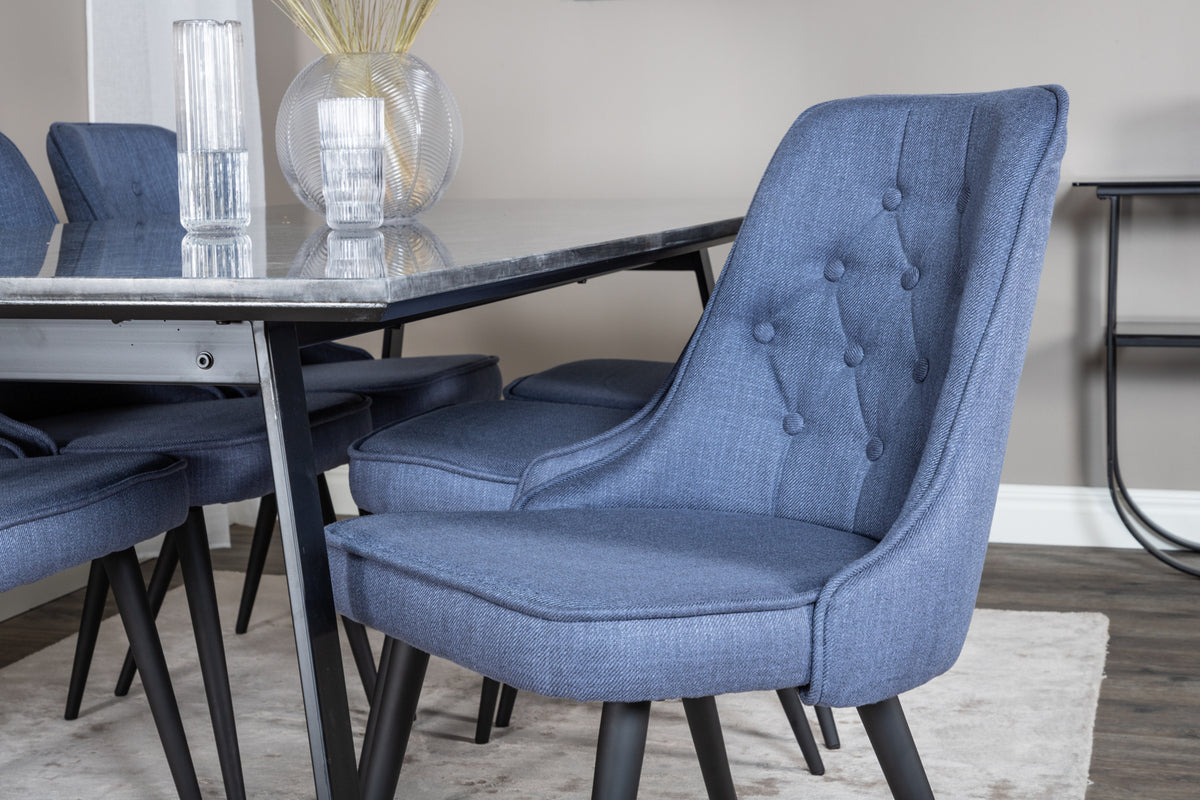 Venture Design Velvet Deluxe Matstolar 2-pack Blå