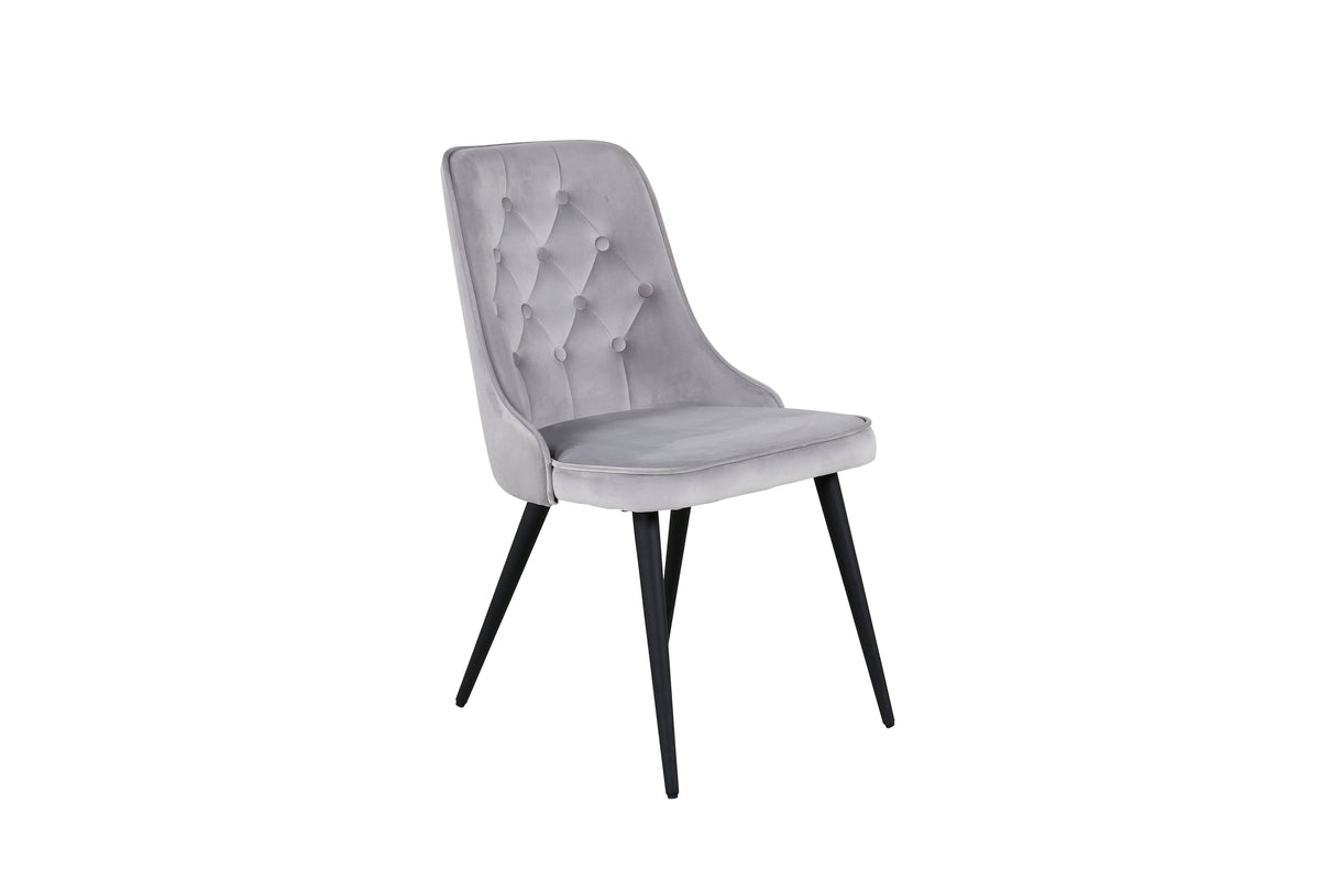 Venture Design Velvet Deluxe Matstolar 2-pack Ljusgrå