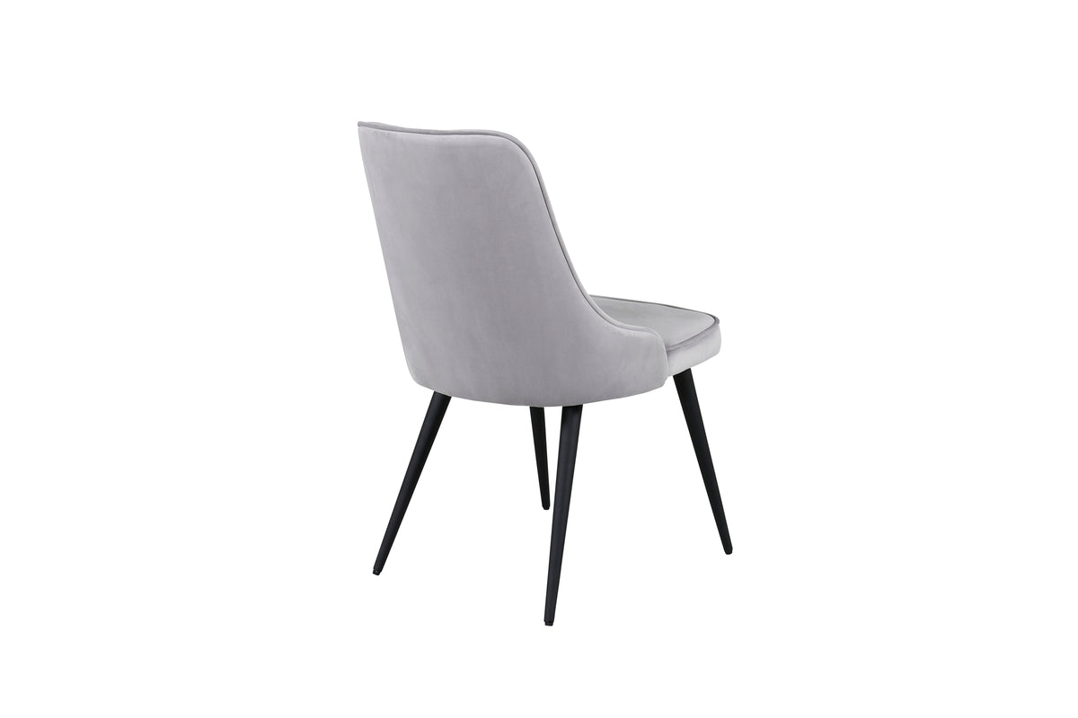 Venture Design Velvet Deluxe Matstolar 2-pack Ljusgrå