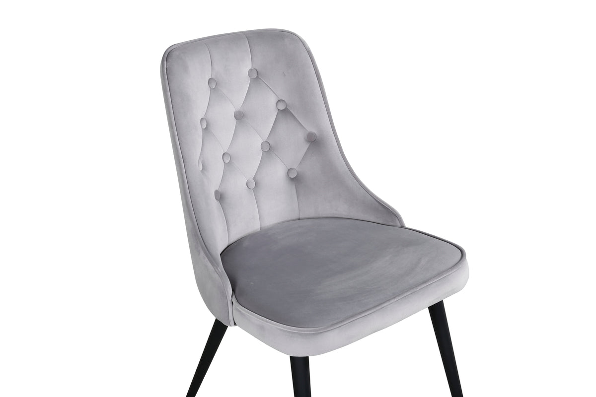 Venture Design Velvet Deluxe Matstolar 2-pack Ljusgrå