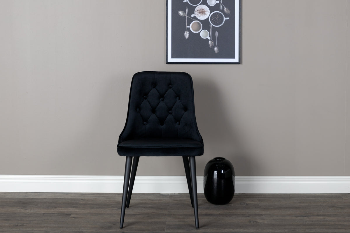 Venture Design Velvet Deluxe Matstolar 2-pack Svart