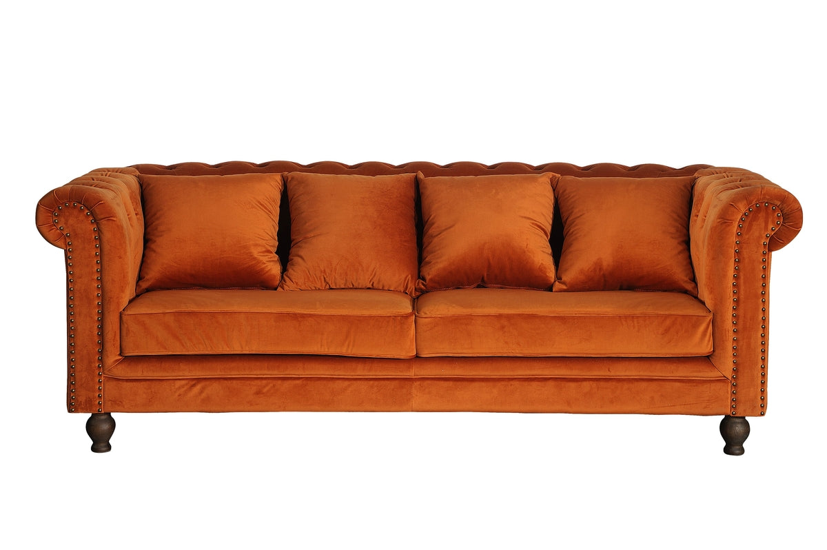 Venture Design Velvet 3-sits soffor Rostig orange