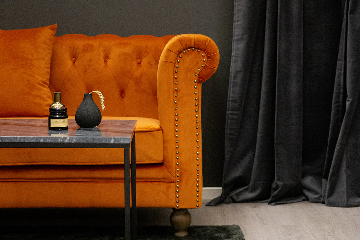 Venture Design Velvet 3-sits soffor Rostig orange