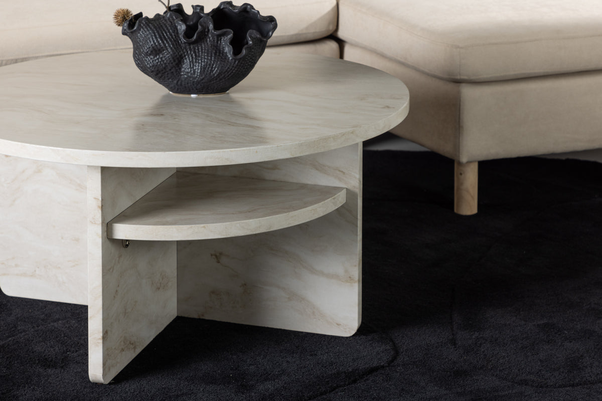 Venture Design Ålesund Soffbord ⌀85 Beige
