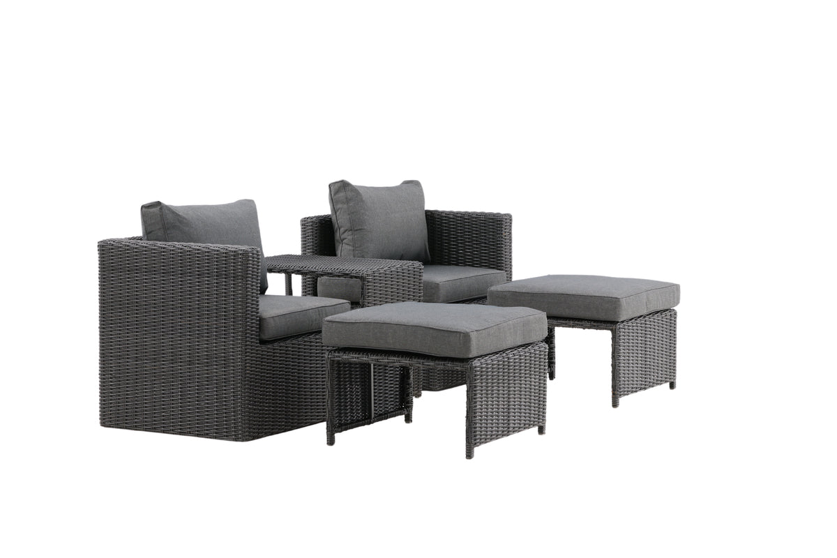 Venture Design Quad Lounge Set Svart
