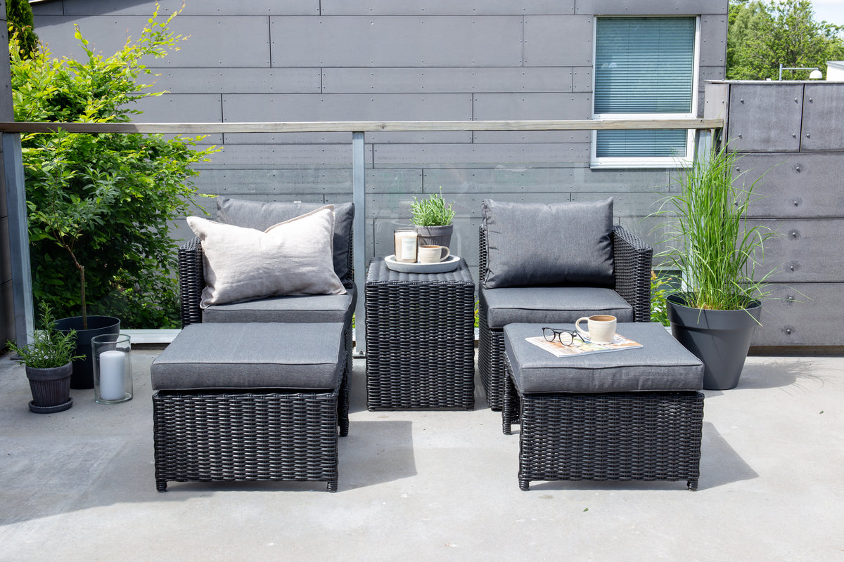 Venture Design Quad Lounge Set Svart