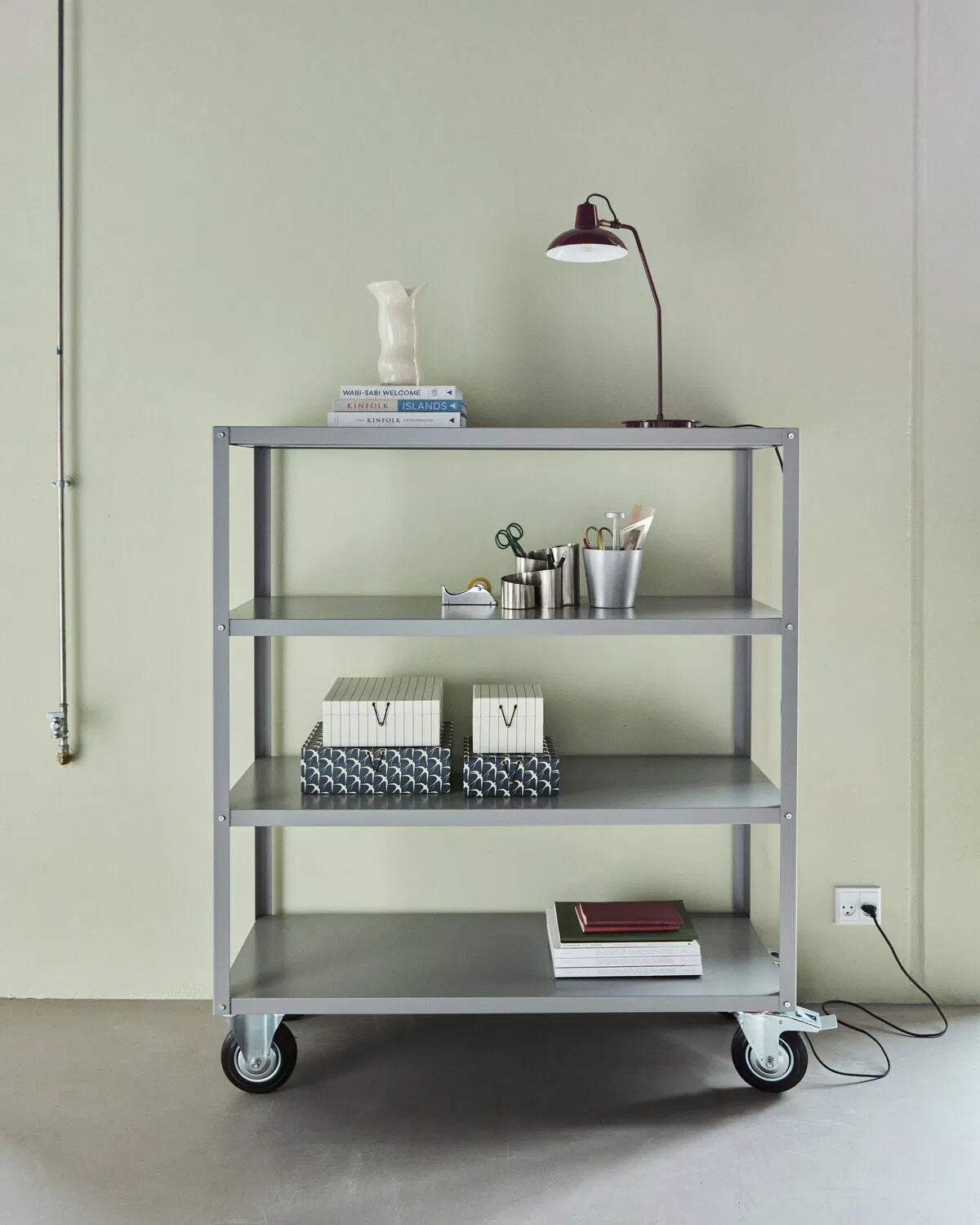 House Doctor Hylla med 4 hjul, HDTrolley, Grå