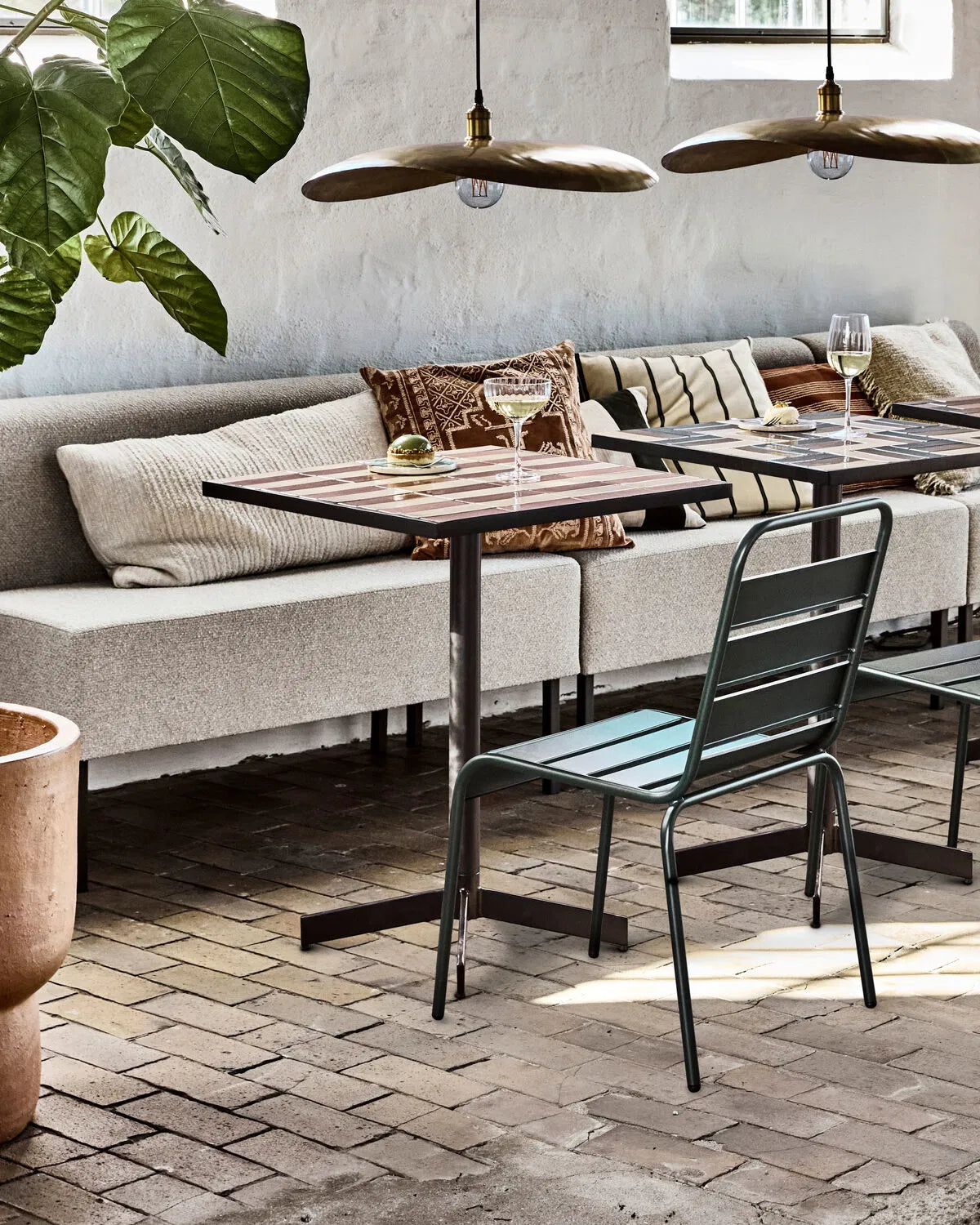 House Doctor Cafébord, HDStripe, Dusty Rose, Beige