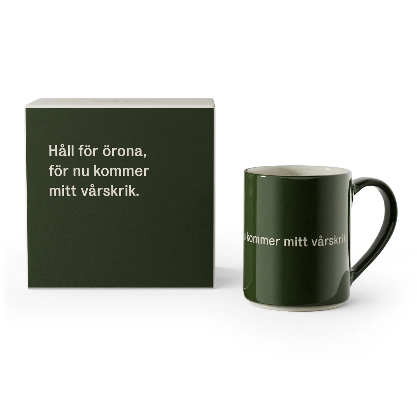 Design House Stockholm, Astrid lindgren, Mugg, 4-pack, “Håll för örona, för nu kommer mitt vårskrik.”