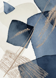 Venture Design Blue Swirl Posters Beige