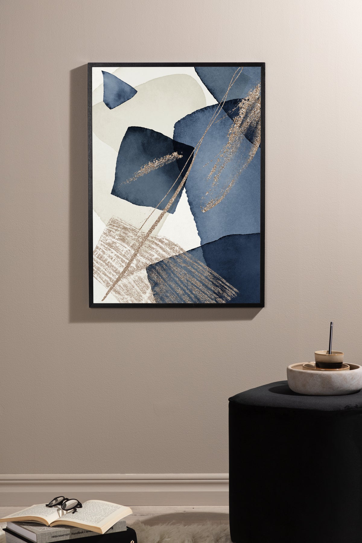 Venture Design Blue Swirl Posters Beige
