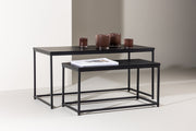 Venture Design Staal Soffbord Bord 1: 100 cm Bord 2: 75 cm x Bord 1: 43 cm Bord 2: 33 Svart