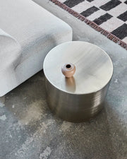 House Doctor Sidobord, HDStep, Borstad silverfinish