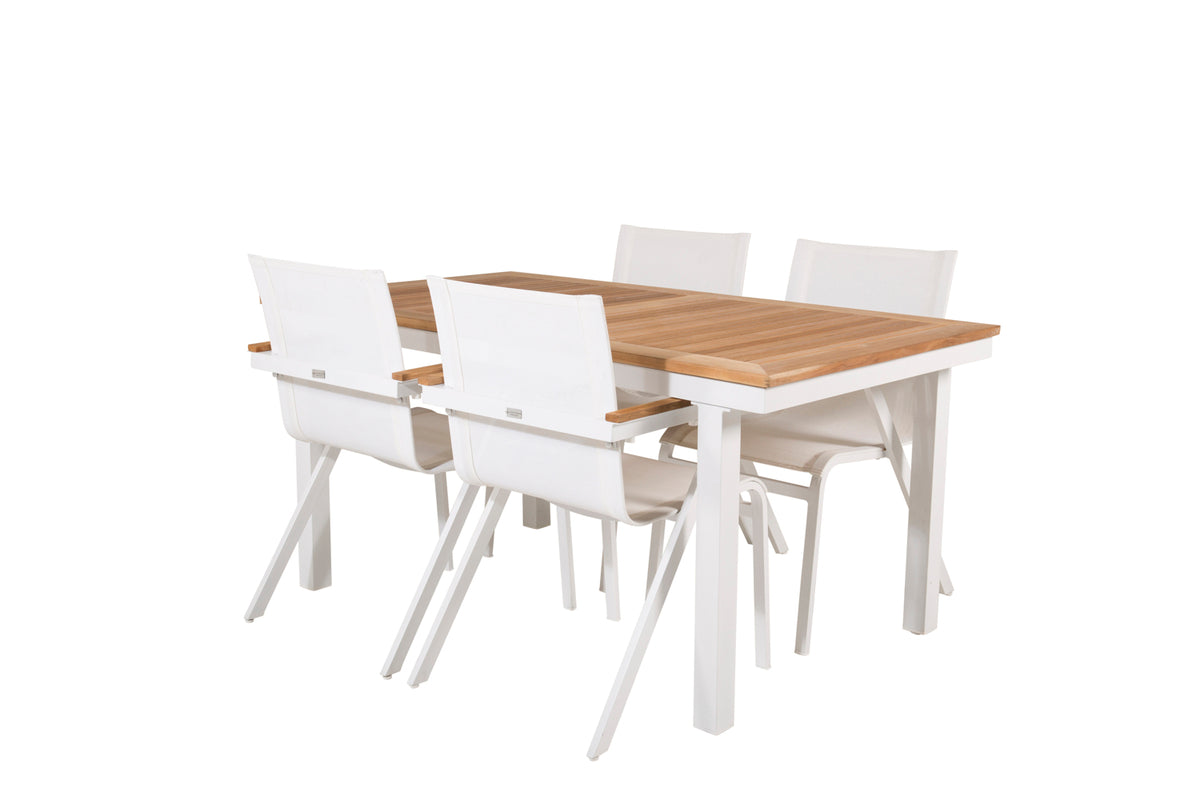Venture Design Mexico & Panama Matstolar Vit + Matbord 160 x 90