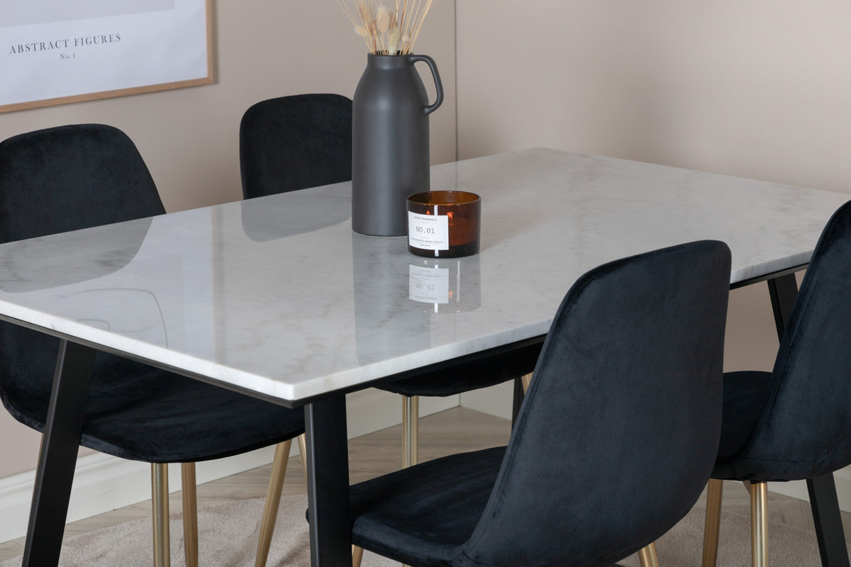 Venture Design Estelle & Polar Matbord 90x140 + Matstolar Svart
