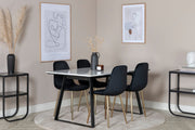 Venture Design Estelle & Polar Matbord 90x140 + Matstolar Svart