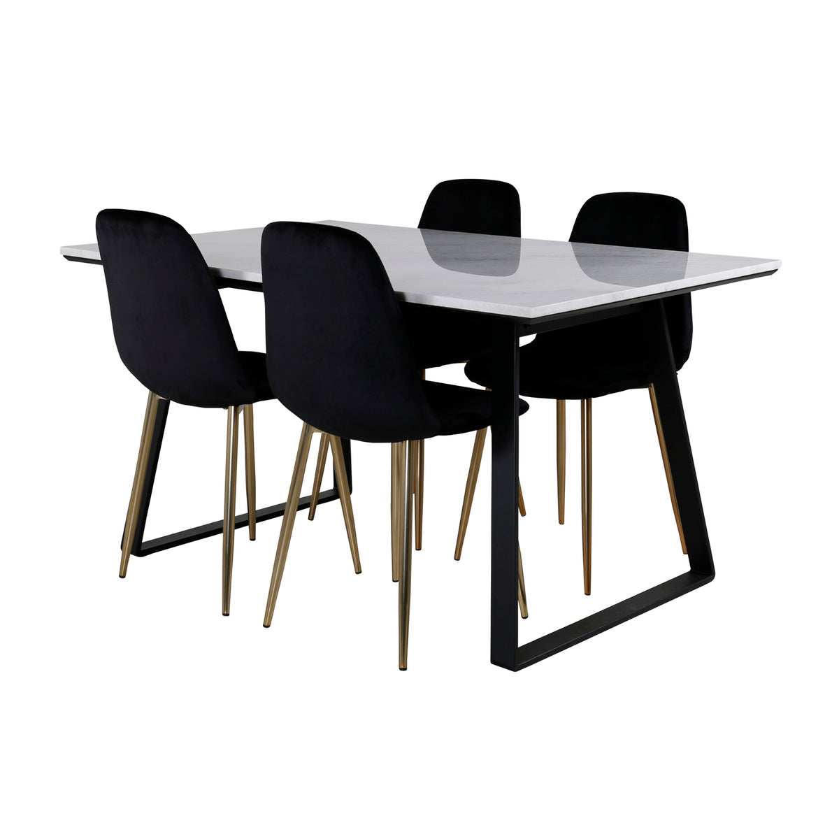 Venture Design Estelle & Polar Matbord 90x140 + Matstolar Svart