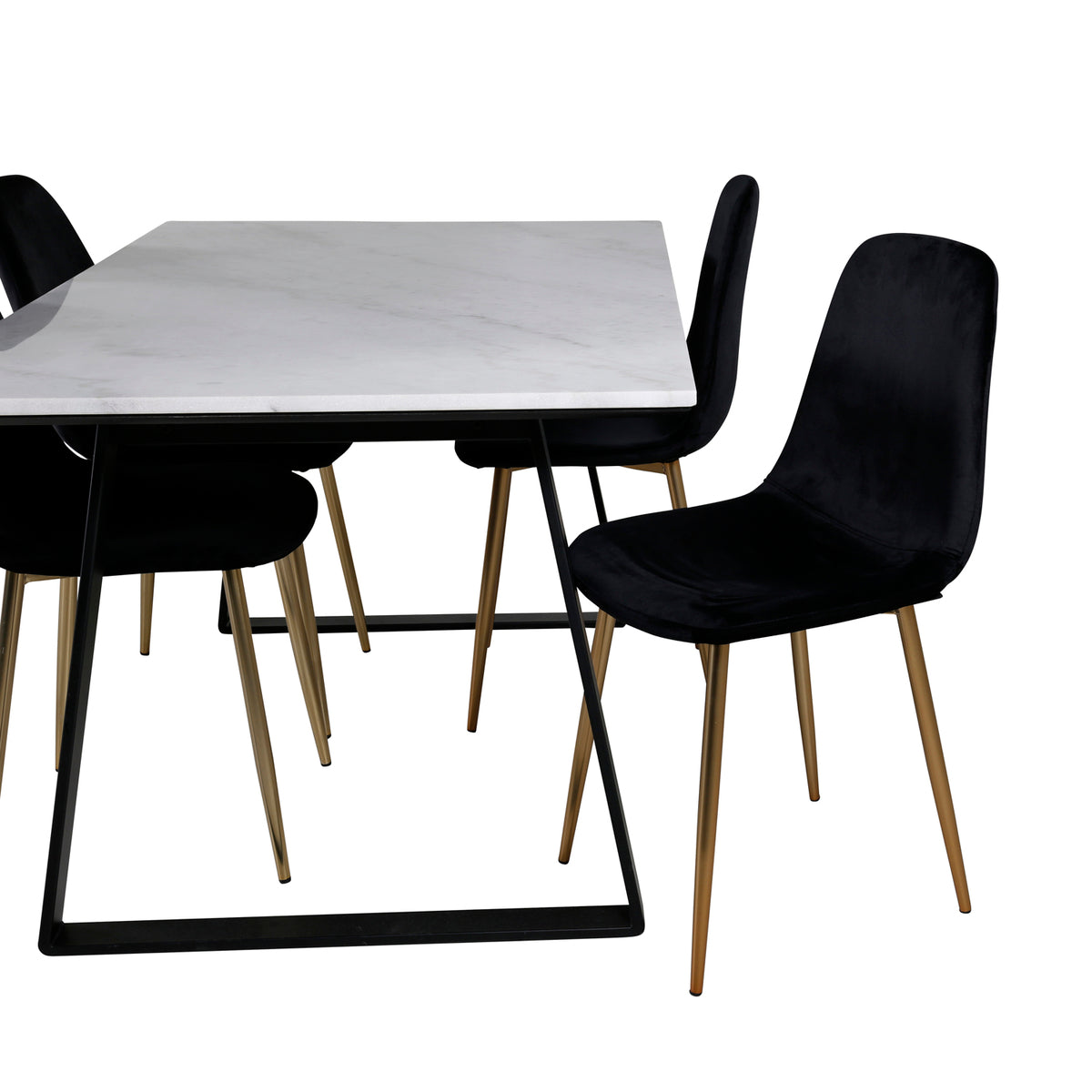 Venture Design Estelle & Polar Matbord 90x140 + Matstolar Svart
