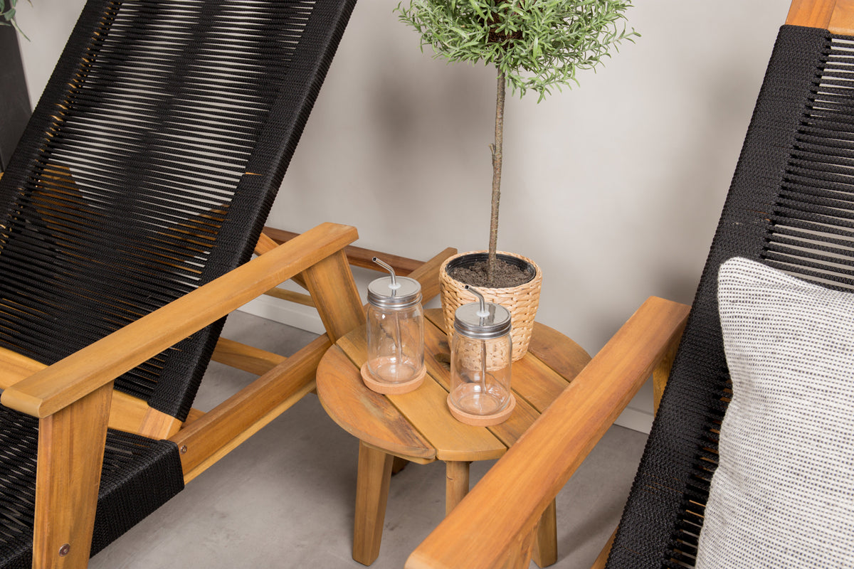 Venture Design Chania & Little John Sidobord ⌀40 Natur + Solstolar