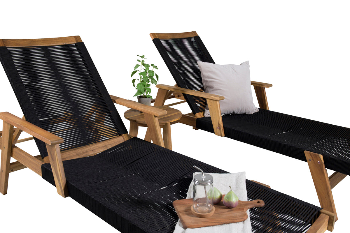 Venture Design Chania & Little John Sidobord ⌀40 Natur + Solstolar