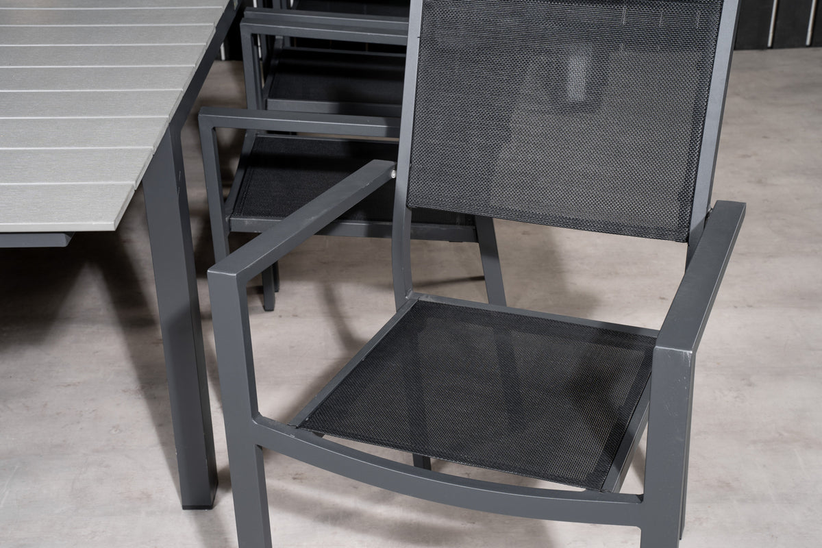 Venture Design Levels & Copacabana Matbord 160x100x75 + Matstolar Svart
