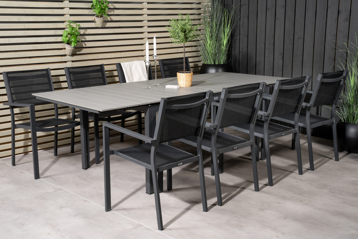 Venture Design Levels & Copacabana Matbord 160x100x75 + Matstolar Svart
