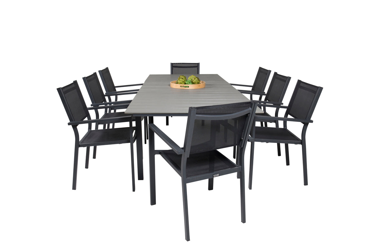 Venture Design Levels & Copacabana Matbord 160x100x75 + Matstolar Svart