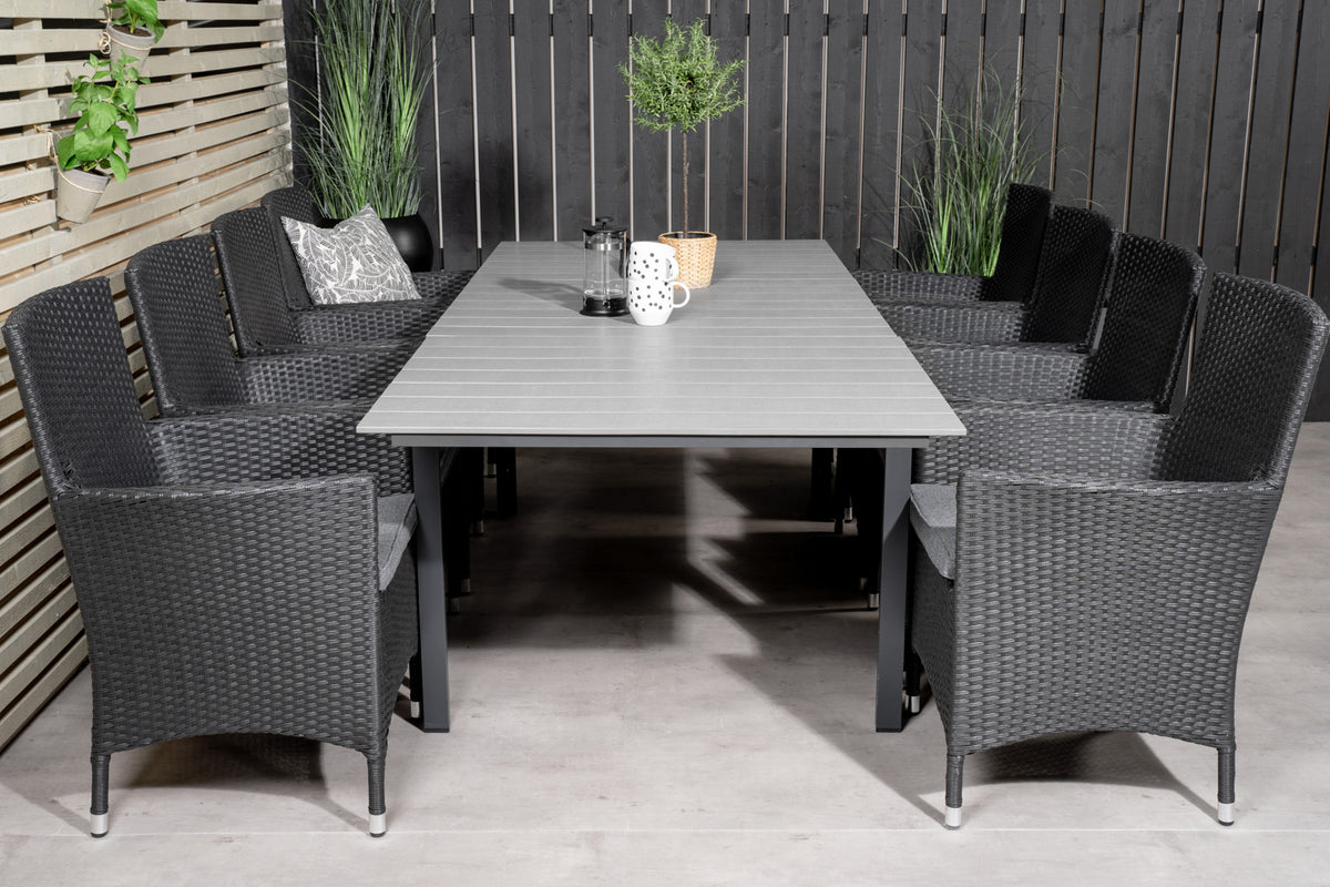Venture Design Levels & Malin Matbord 160x100x75 + Matstolar Svart
