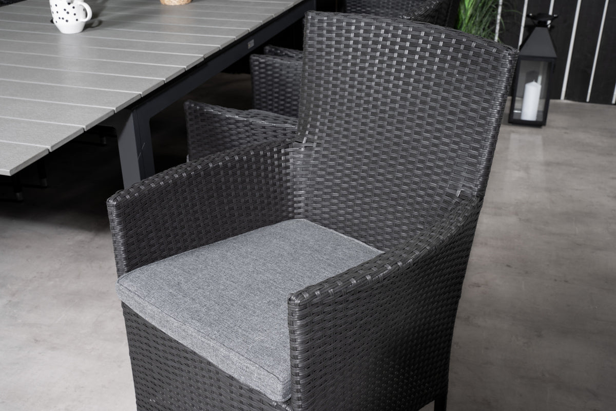 Venture Design Levels & Malin Matbord 160x100x75 + Matstolar Svart