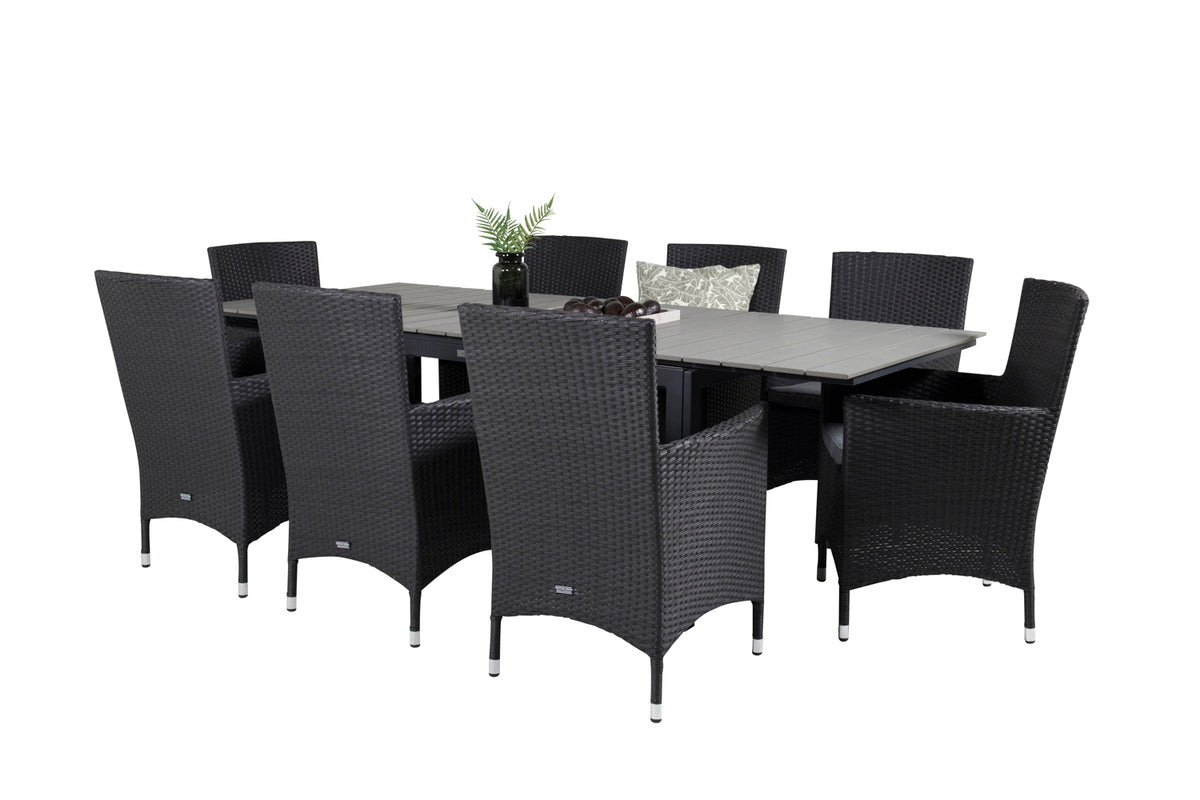 Venture Design Levels & Malin Matbord 160x100x75 + Matstolar Svart