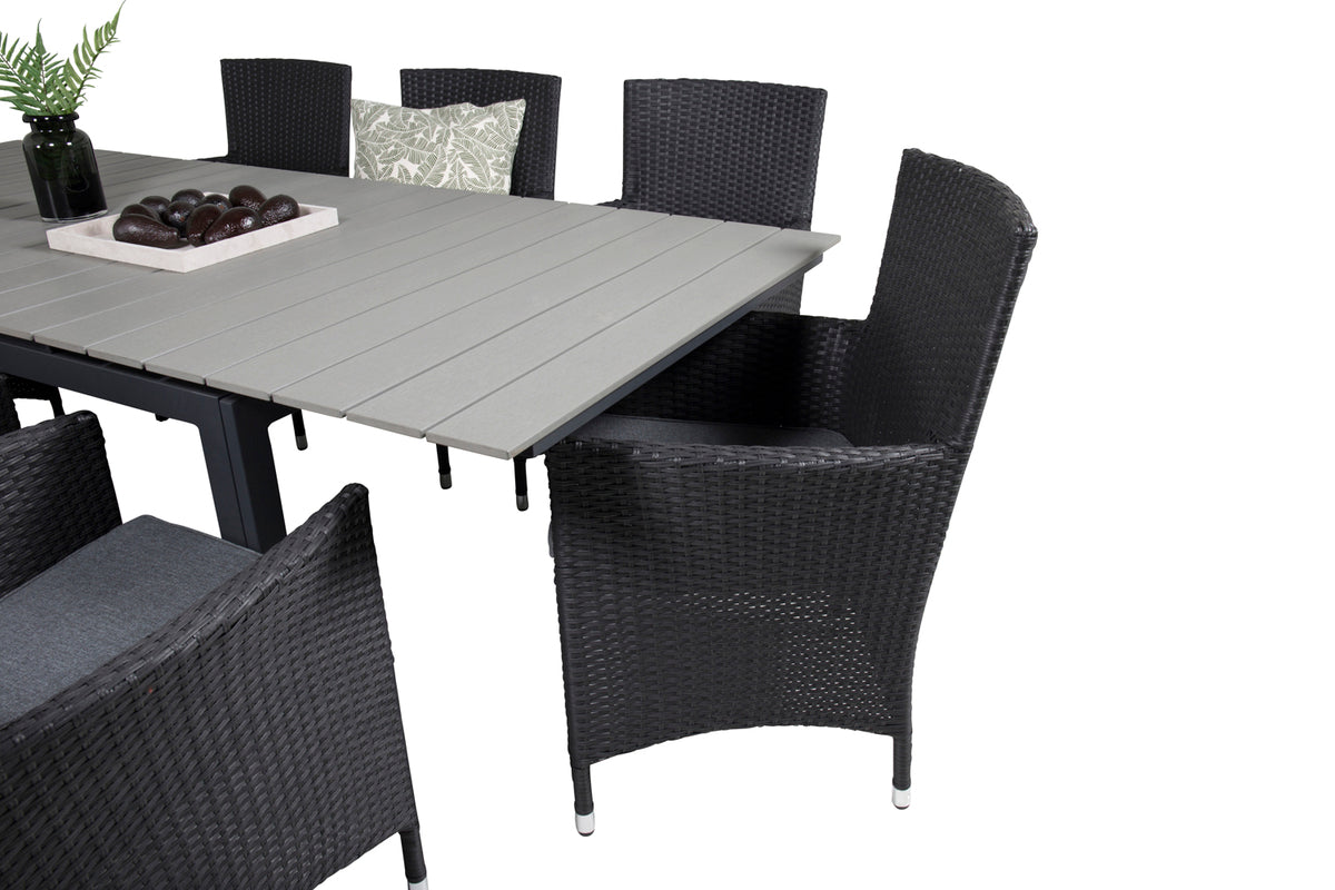 Venture Design Levels & Malin Matbord 160x100x75 + Matstolar Svart