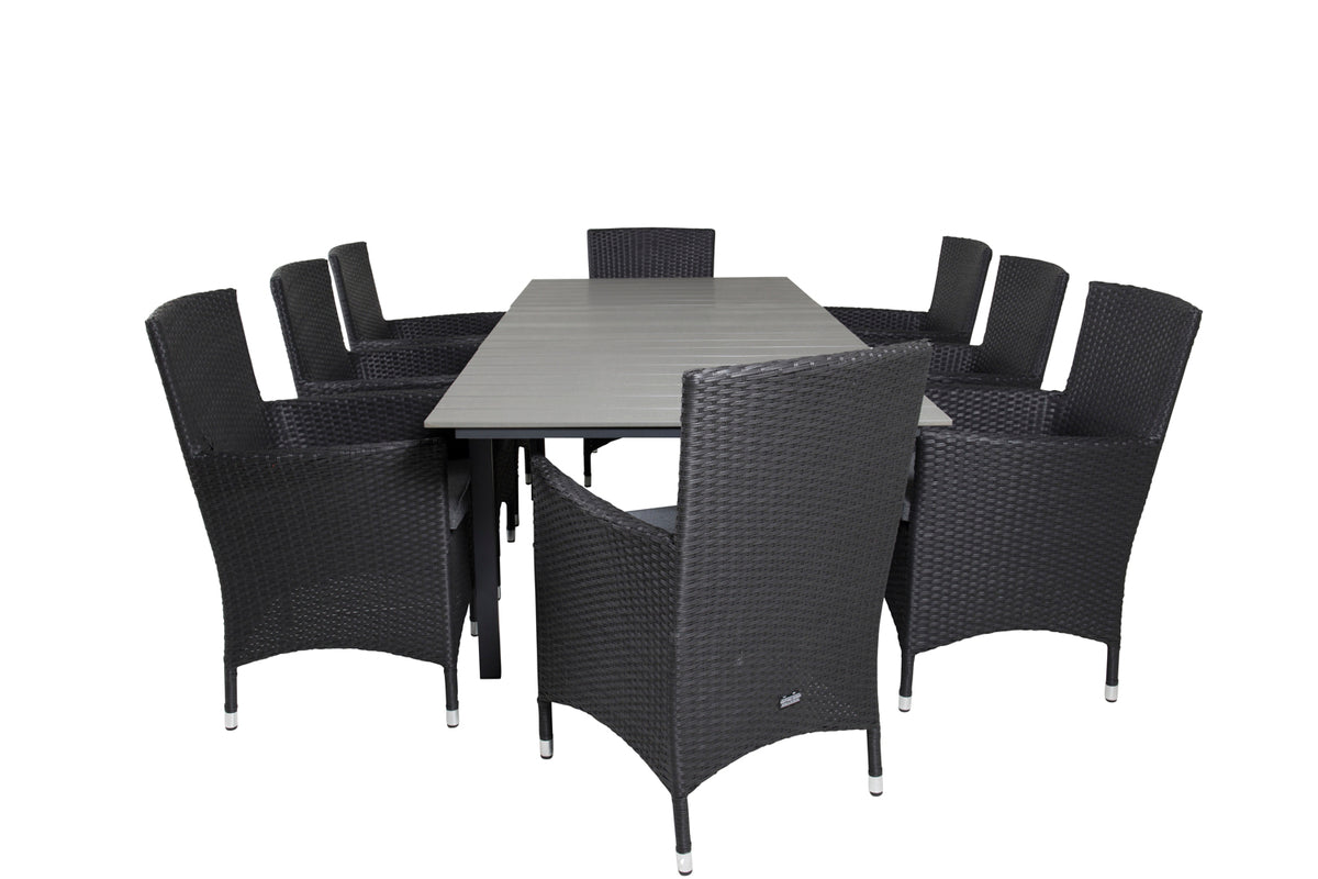 Venture Design Levels & Malin Matbord 160x100x75 + Matstolar Svart