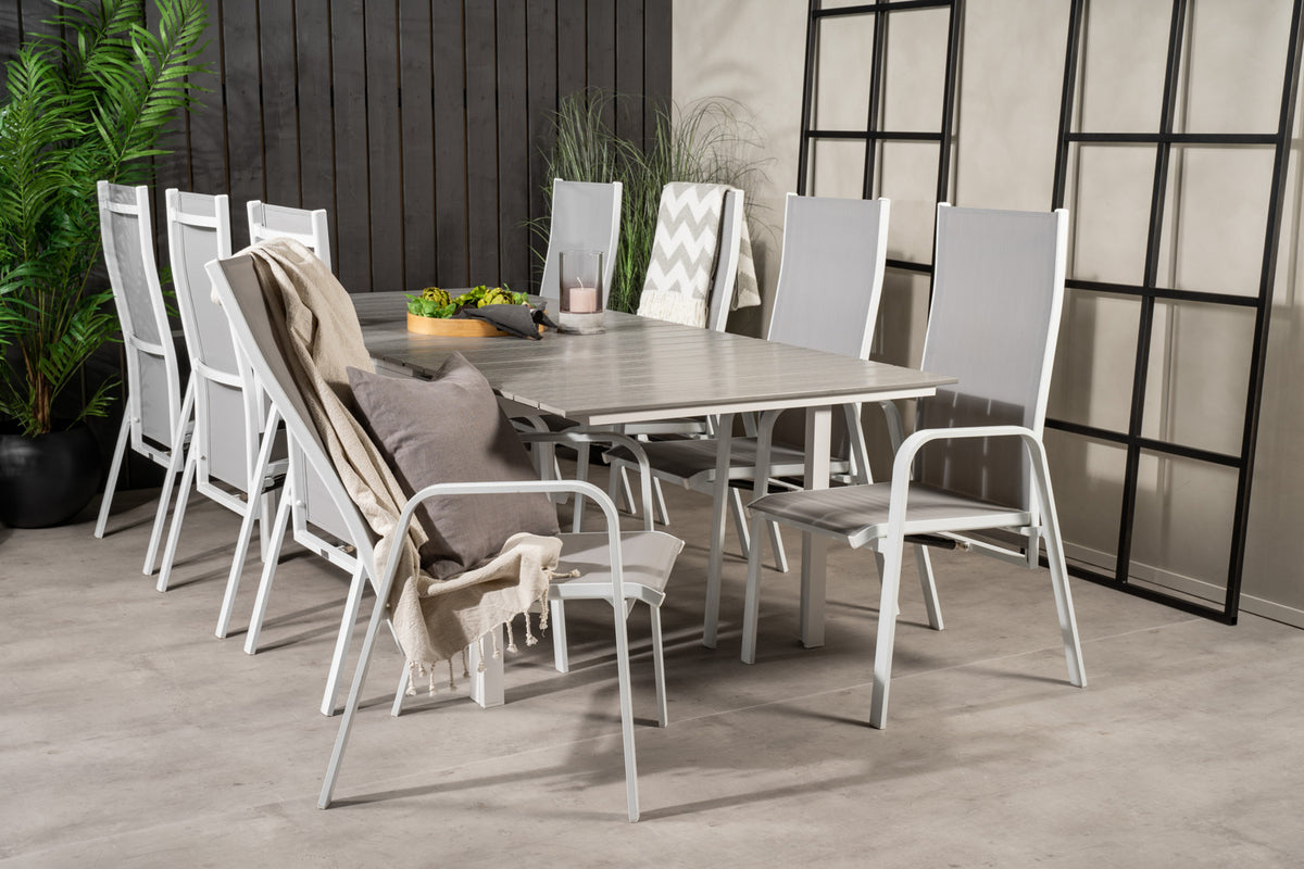 Venture Design Levels & Copacabana Matbord 160x100x75 + Reclinerstolar Grå