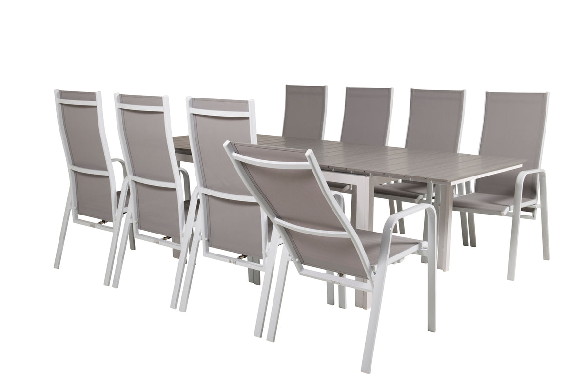 Venture Design Levels & Copacabana Matbord 160x100x75 + Reclinerstolar Grå
