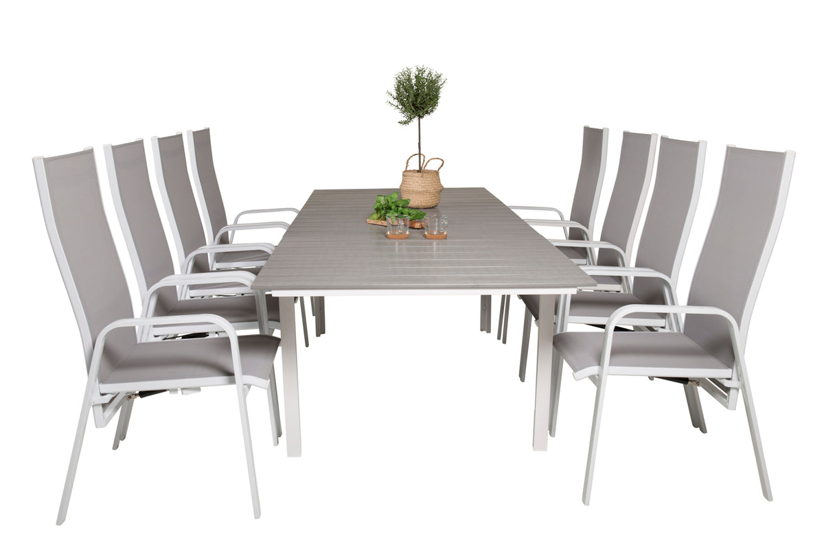 Venture Design Levels & Copacabana Matbord 160x100x75 + Reclinerstolar Grå