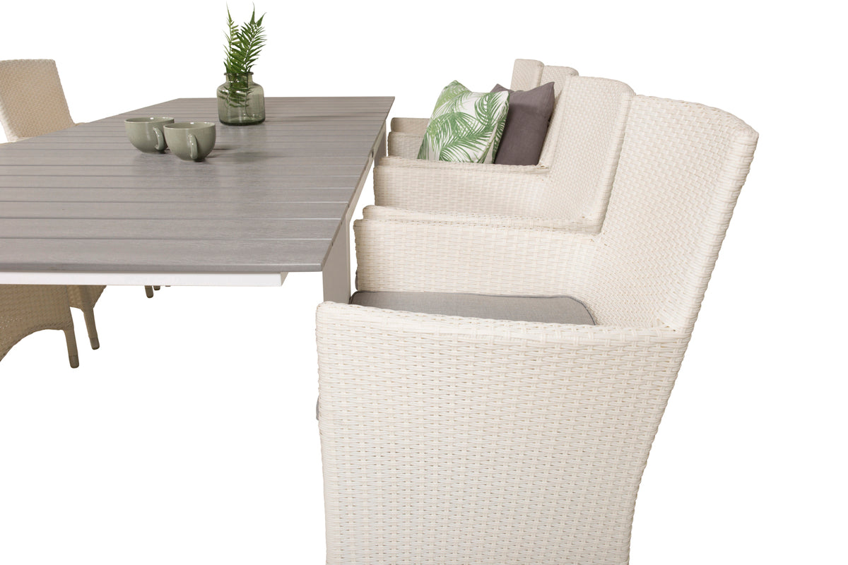 Venture Design Levels & Malin Matbord 160x100x75 + Matstolar Vit