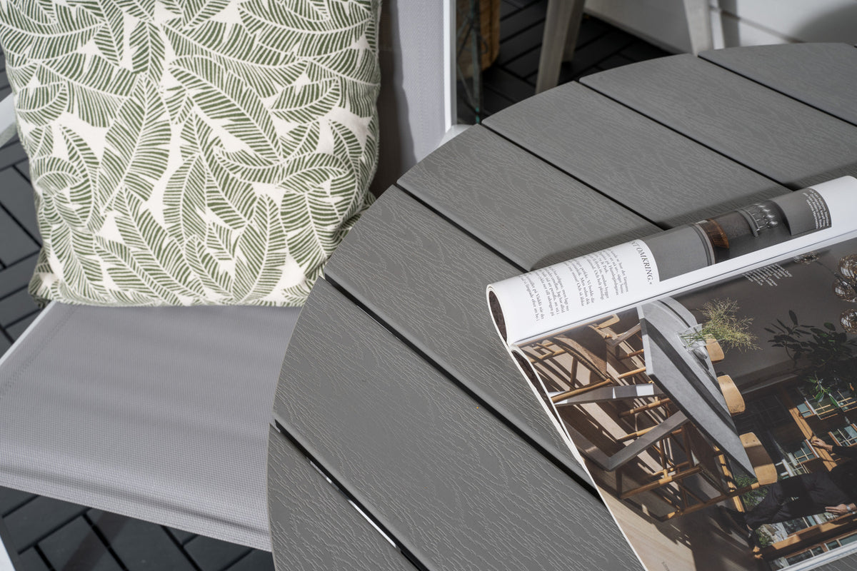 Venture Design Copacabana & Parma Reclinerstolar 2-pack Grå + Cafebord ⌀90 Grå